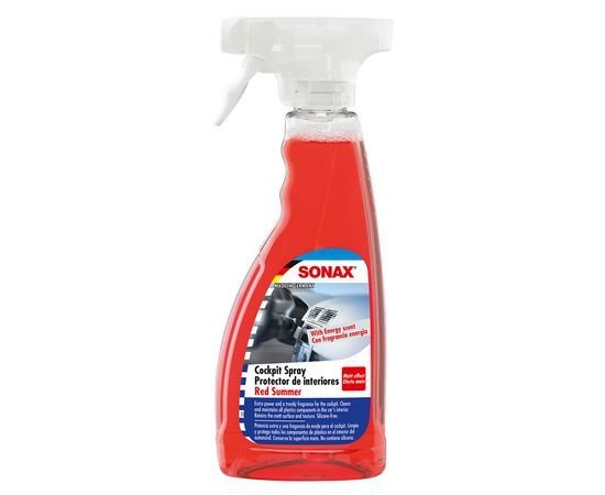 Очиститель-полироль пластика матовый 500 мл SONAX Cockpitpfleger - red summer (366241) Очиститель-полироль пластика матовый 500 мл SONAX Cockpitpfleger - red summer (366241)