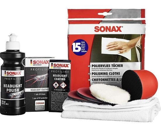 Профессиональный набор для полировки пластиковых фар SONAX PROFILINE Scheinwerfer Aufbereitungsset (405741) Профессиональный набор для полировки пластиковых фар SONAX PROFILINE Scheinwerfer Aufbereitungsset (405741)