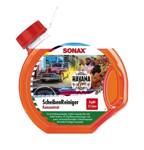 Концентрат омывателя стекла летний 1:3 Sonax Havana Love 3л (393400) Концентрат омывателя стекла летний 1:3 Sonax Havana Love 3л (393400)