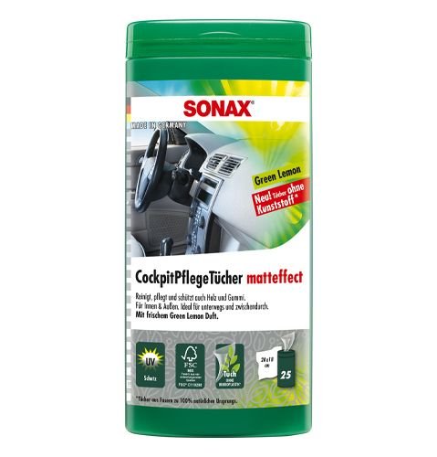 Салфетки для очистки салона автомобиля Sonax Matt Effect Green Lemon Box 25шт (412800) Салфетки для очистки салона автомобиля Sonax Matt Effect Green Lemon Box 25шт (412800)