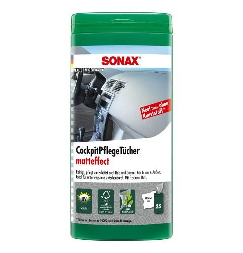 Салфетки матовые по уходу за пластиком салона автомобиля Sonax Plastic care wipes matt 25шт (415841) Салфетки матовые по уходу за пластиком салона автомобиля Sonax Plastic care wipes matt 25шт (415841)