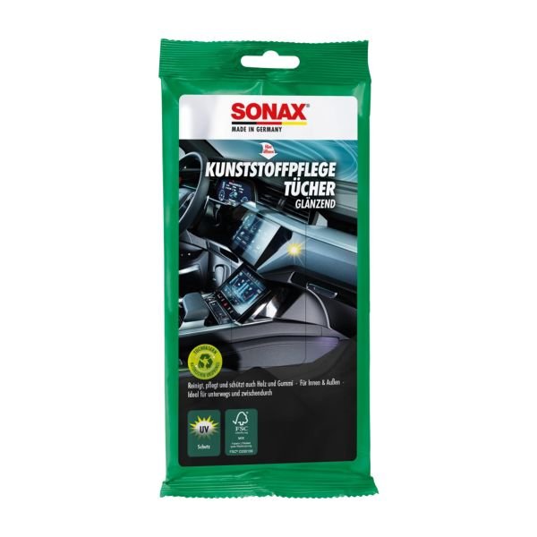 Салфетки по уходу за пластиком салона автомобиля Sonax Plastic care wipes 10шт (415100) Салфетки по уходу за пластиком салона автомобиля Sonax Plastic care wipes 10шт (415100)