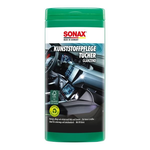 Салфетки по уходу за пластиком салона автомобиля Sonax Plastic care wipes 25шт (412100) Салфетки по уходу за пластиком салона автомобиля Sonax Plastic care wipes 25шт (412100)