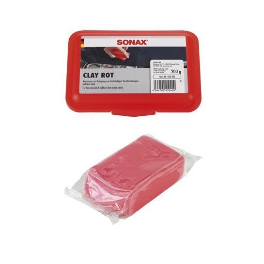 Шлифующая масса для очистки кузова SONAX Clay Rot красная глина 200г (450405) Шлифующая масса для очистки кузова SONAX Clay Rot красная глина 200г (450405)