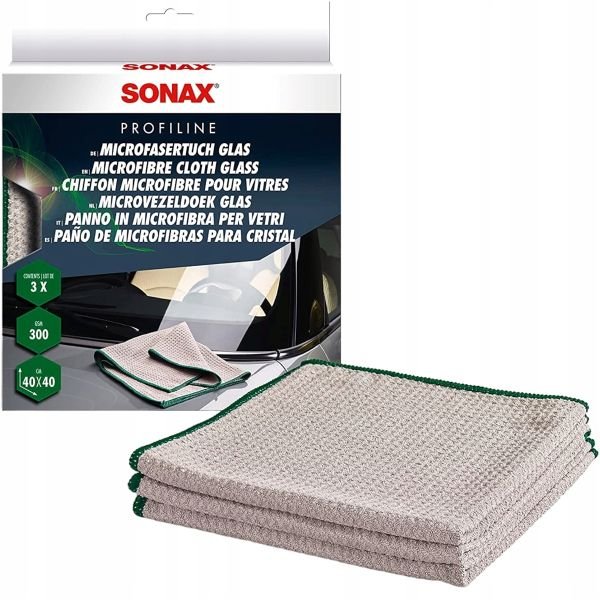 Салфетки из микрофибры Sonax Profiline для стекла 40×40см 3шт (451541) Салфетки из микрофибры Sonax Profiline для стекла 40×40см 3шт (451541)